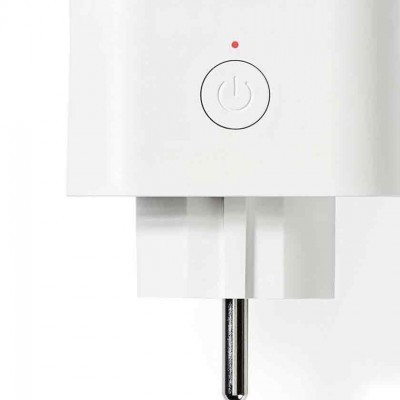 Tomada elétrica branca com botão power e LED vermelho