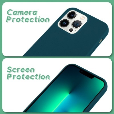 Telemóvel com capa azul mostrando proteção da câmara e do ecrã