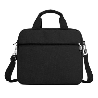 Mala preta para portátil com alças superiores e alça de ombro ajustável