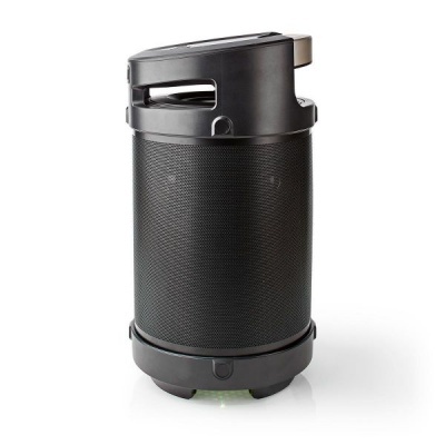 Coluna de som portátil preta com pega integrada