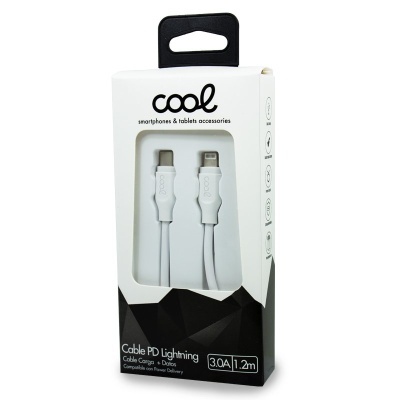 Embalagem de cabo branco Cool PD Lightning 1,2m 3A