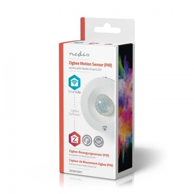 Embalagem de sensor de movimento Zigbee Nedis Motion Sensor (PIR) branca e vermelha