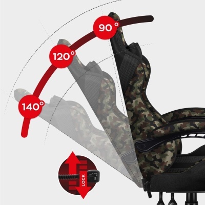 cadeira de escritório camuflada ajustável em três ângulos