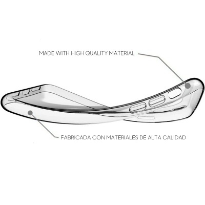 Capa transparente para smartphone em material flexível com botões visíveis