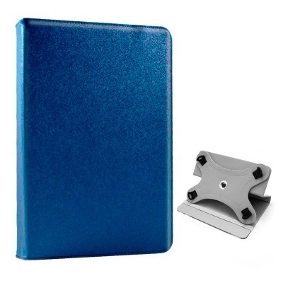 Capa azul brilhante para tablet com suporte cinzento removível