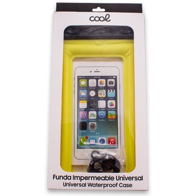 Embalagem de funda impermeável universal amarela para smartphone