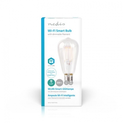 Caixa de lâmpada Wi-Fi Smart Bulb Nedis com filamento regulável