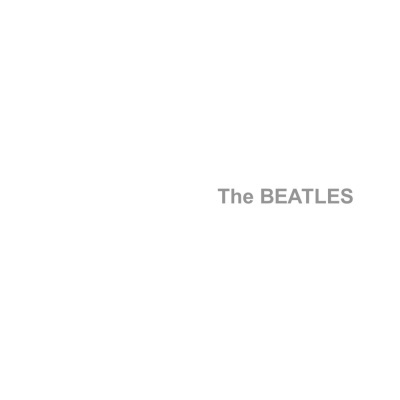 Texto cinzento 'The BEATLES' em fundo branco