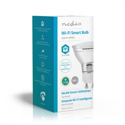 Caixa de lâmpada inteligente Wi-Fi Nedis GU10 warm white