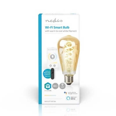 Caixa de lâmpada inteligente Wi-Fi Nedis com filamento e base E27