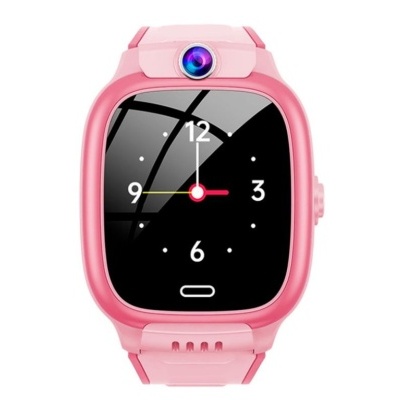 Smartwatch cor-de-rosa com ecrã digital e câmara