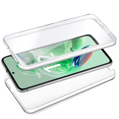 Smartphone Redmi Note 12 com capa protetora transparente