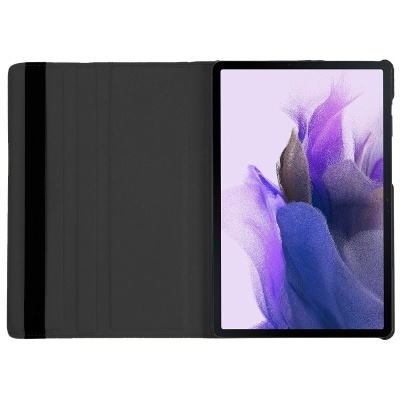 Tablet com capa protetora preta aberta e ecrã colorido