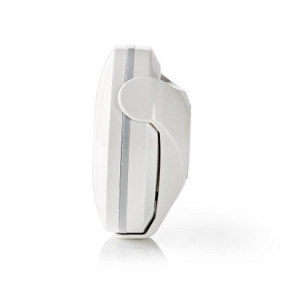 Dispositivo branco compacto com alça, visto de lado