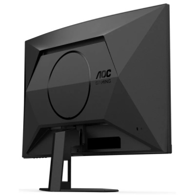 Monitor preto AOC Gaming visto de trás com design angular
