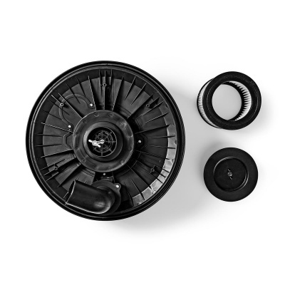 Peças plásticas pretas para filtro de ar automóvel vistas de cima