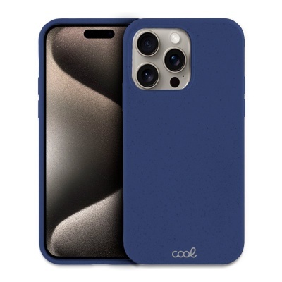 Capa protetora azul escura para smartphone com texto 'cool'