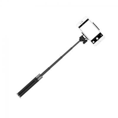 Varinha de selfie preta com smartphone branco