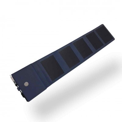 Carteira porta-cartões azul escuro com seis compartimentos pretos