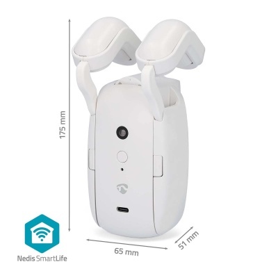 Auscultadores sem fios brancos com estojo e medidas