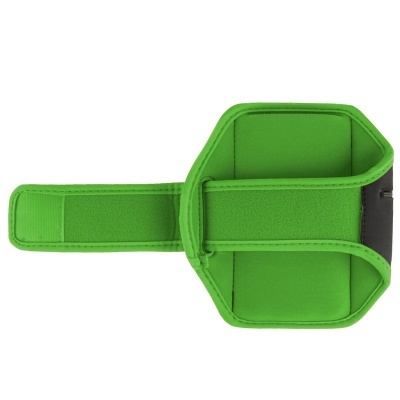 Bolsa verde para telemóvel com fecho de velcro para braço