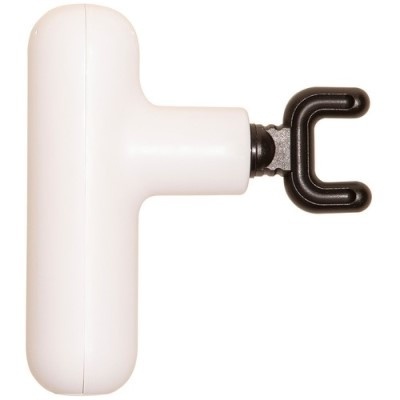 Massageador portátil branco com ponta em U preta