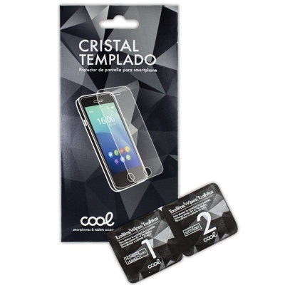 Embala de protector de ecrã em cristal temperado para smartphone com duas toalhas de limpeza