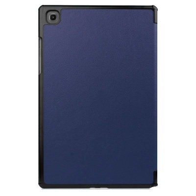 Capa azul escura para tablet com moldura preta e recorte para câmara