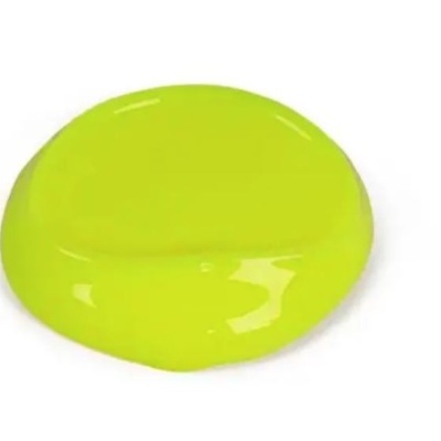 Objeto redondo verde-limão brilhante com superfície lisa