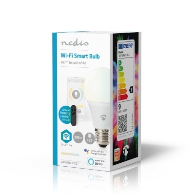 Embalagem de lâmpada inteligente Nedis Wi-Fi Smart Bulb