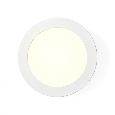 Painel LED redondo branco com luz brilhante amarela