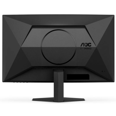 Monitor gaming AOC preto visto de trás com suporte