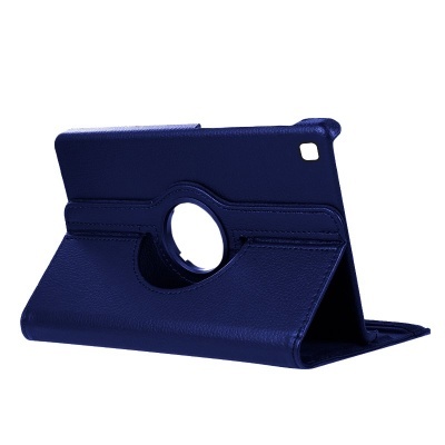 Capa azul para tablet com suporte integrado e textura tipo pele