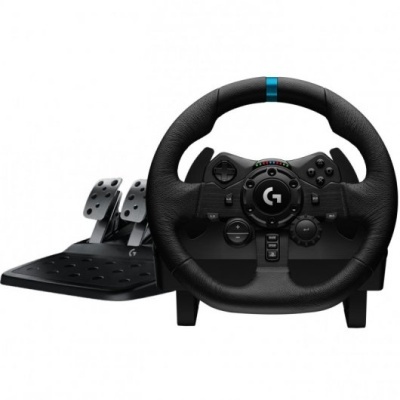 Volante de corrida Logitech preto com pedais