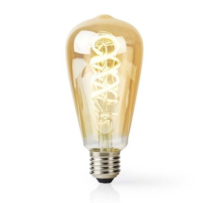 Lâmpada vintage ambar com filamento espiral