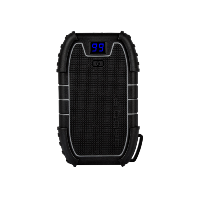 Power bank preto com ecrã digital a mostrar 99