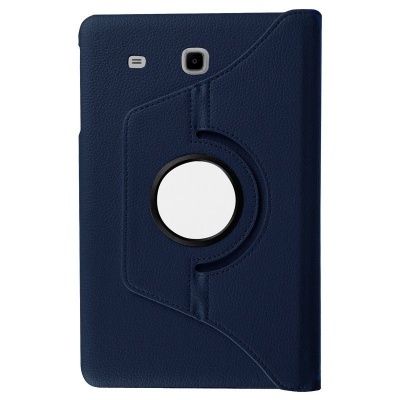 Capa azul escura para tablet com suporte rotativo circular
