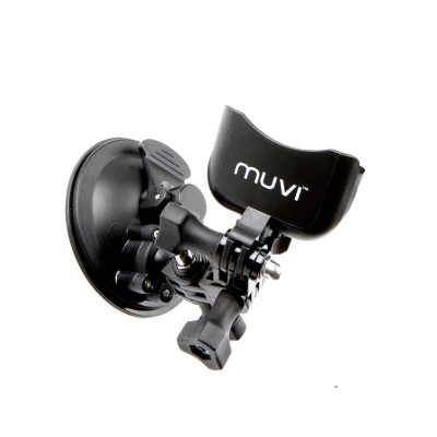 Suporte de carro preto para câmera com ventosa e ajuste