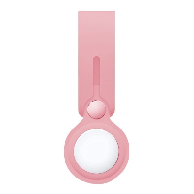 Suporte rosa para AirTag branco com design ajustável