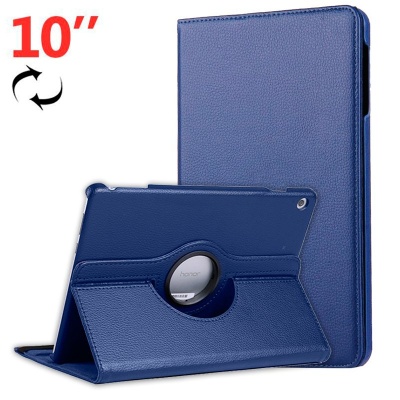 Capa azul para tablet de 10 polegadas em couro sintético com suporte ajustável