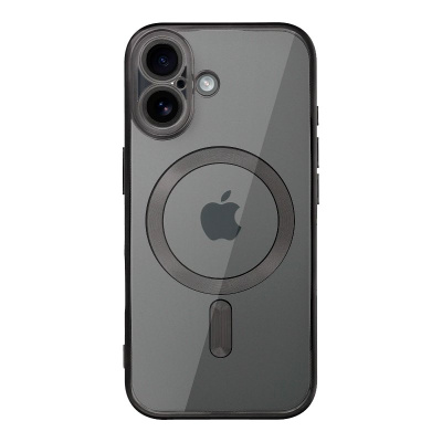 Telemóvel Apple iPhone com capa transparente cinzenta e duas câmaras