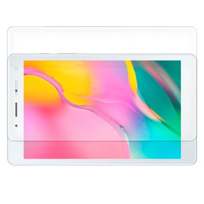 Tablet branco com ecrã colorido e protetor de ecrã transparente