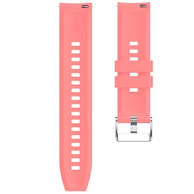Correia cor-de-rosa para smartwatch em silicone com fivela metálica prateada