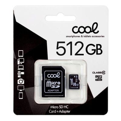 Cartão Micro SD de 512 GB com adaptador em embalagem