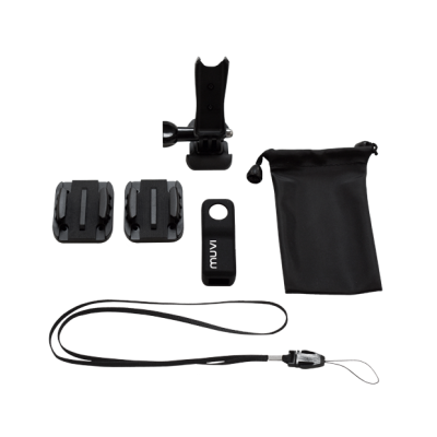 Acessórios pretos para câmara com bolsa e fita