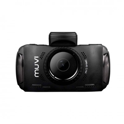 Câmara para carro Muvi Drive Cam preta com lente frontal e texto branco