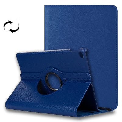 Capa azul para tablet com suporte rotativo circular