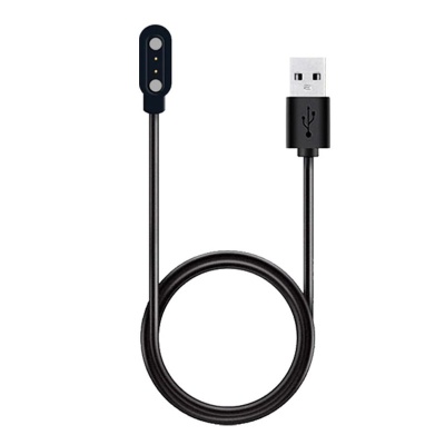 Cabo de carregamento USB preto com conector magnético