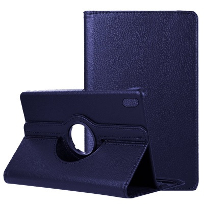 Capa azul escura para tablet com suporte rotativo circular