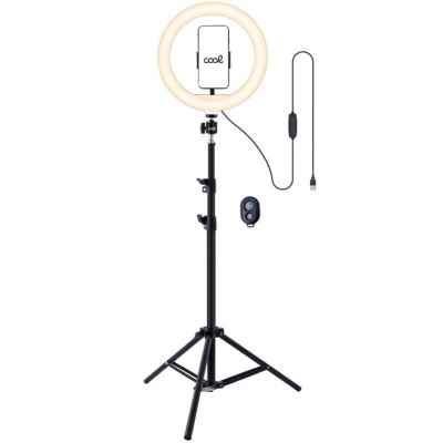 Suporte tripé com anel de luz e suporte para telemóvel